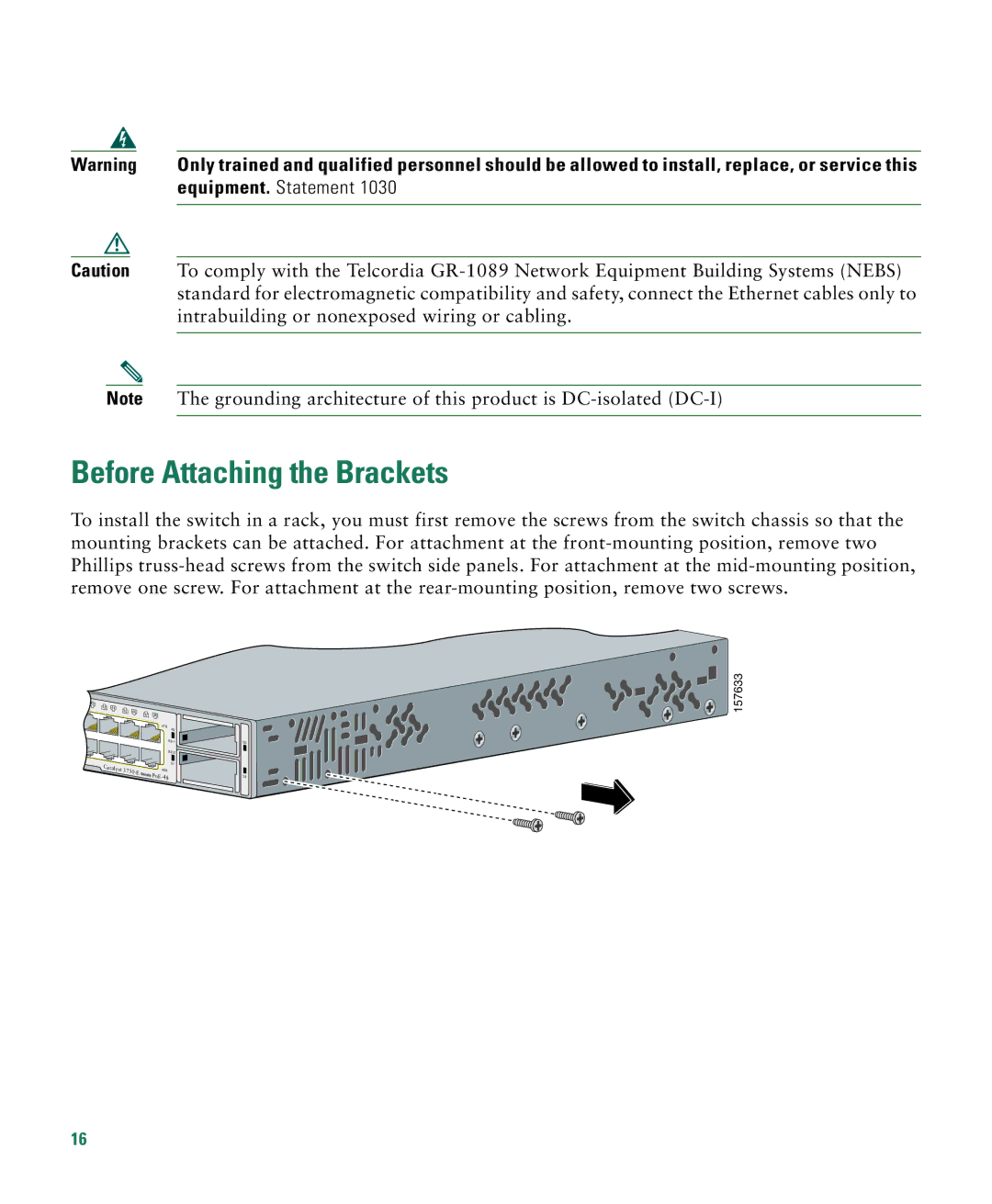 Cisco Systems 3750E-48PD-F manual Before Attaching the Brackets 