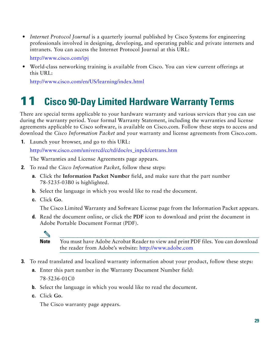 Cisco Systems 3750E-48PD-F manual Cisco 90-Day Limited Hardware Warranty Terms 