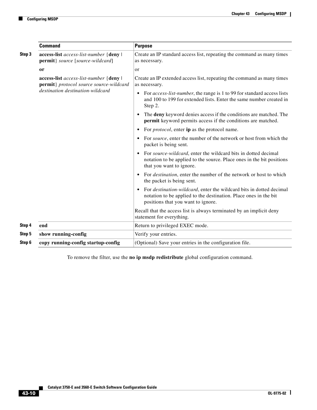 Cisco Systems 3750E manual End, 43-10 