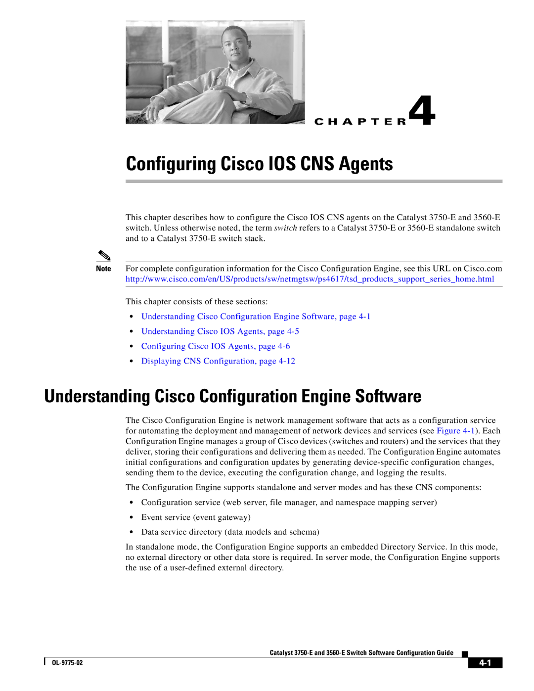 Cisco Systems 3750E manual Configuring Cisco IOS CNS Agents, Understanding Cisco Configuration Engine Software 