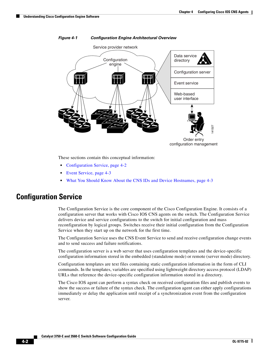 Cisco Systems 3750E manual Configuration Service, Configuration Engine Architectural Overview 