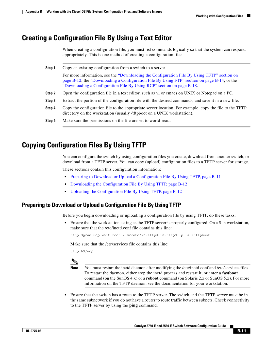 Cisco Systems 3750E manual Creating a Configuration File By Using a Text Editor, Copying Configuration Files By Using Tftp 