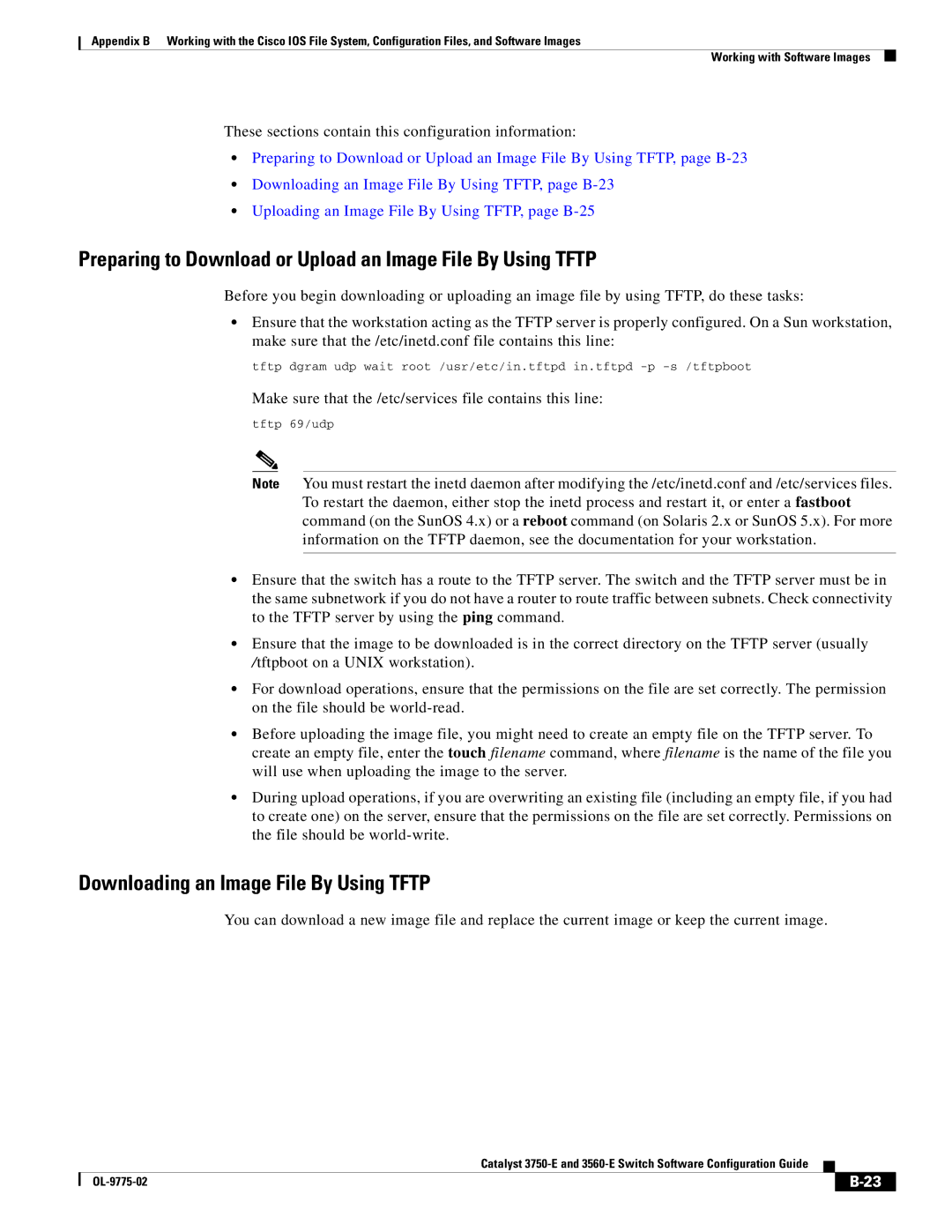 Cisco Systems 3750E Preparing to Download or Upload an Image File By Using Tftp, Downloading an Image File By Using Tftp 