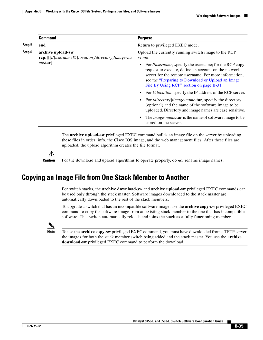 Cisco Systems 3750E manual Copying an Image File from One Stack Member to Another, Me.tar 