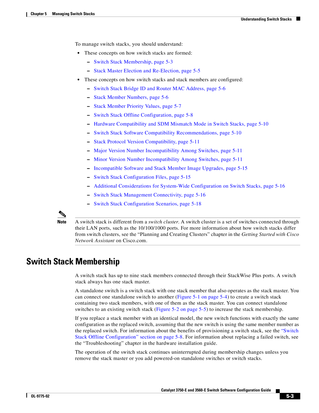 Cisco Systems 3750E manual Switch Stack Membership 