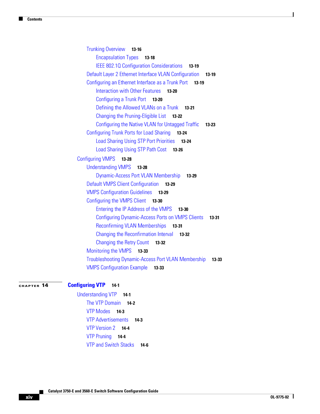 Cisco Systems 3750E manual Encapsulation Types, Xiv 