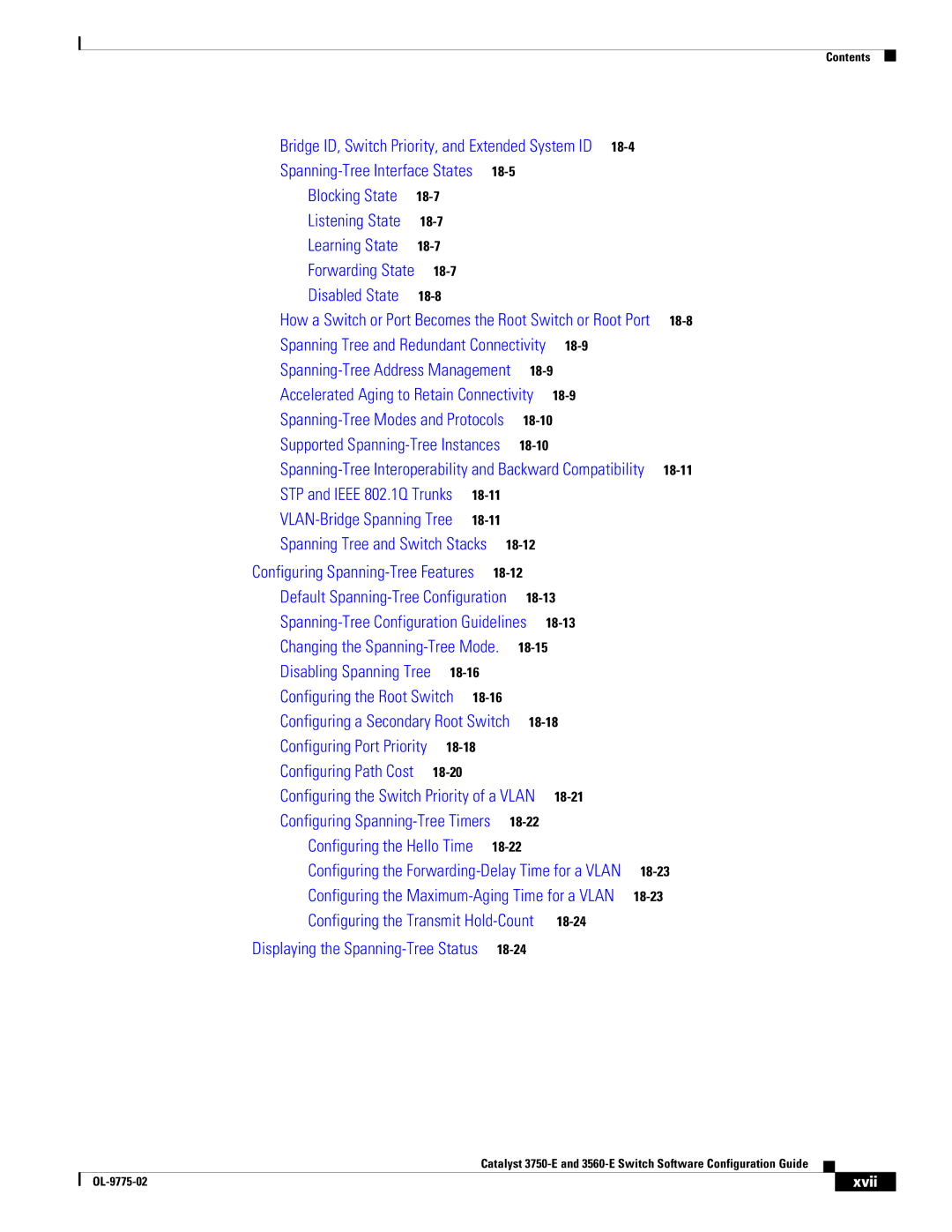 Cisco Systems 3750E manual Disabled State, Xvii 