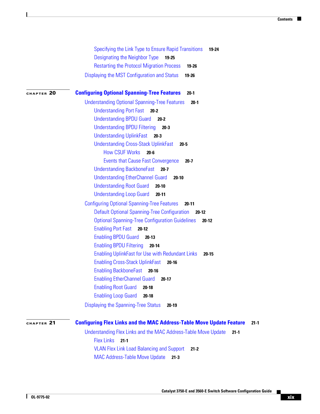 Cisco Systems 3750E manual Xix, 19-25 
