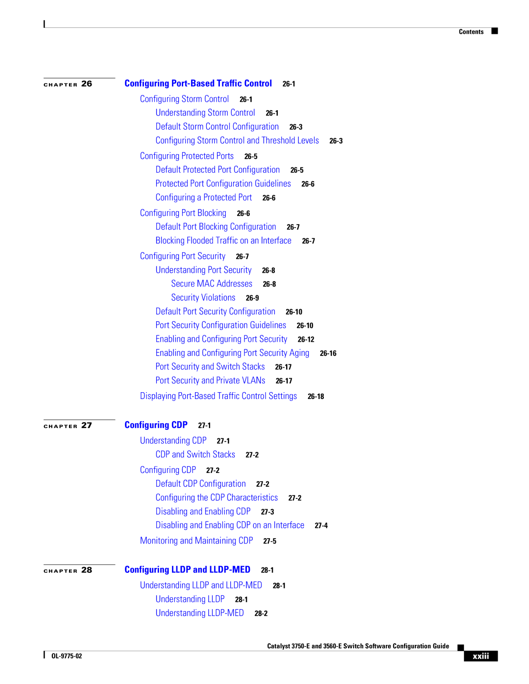 Cisco Systems 3750E manual Understanding Storm Control, Xxiii 
