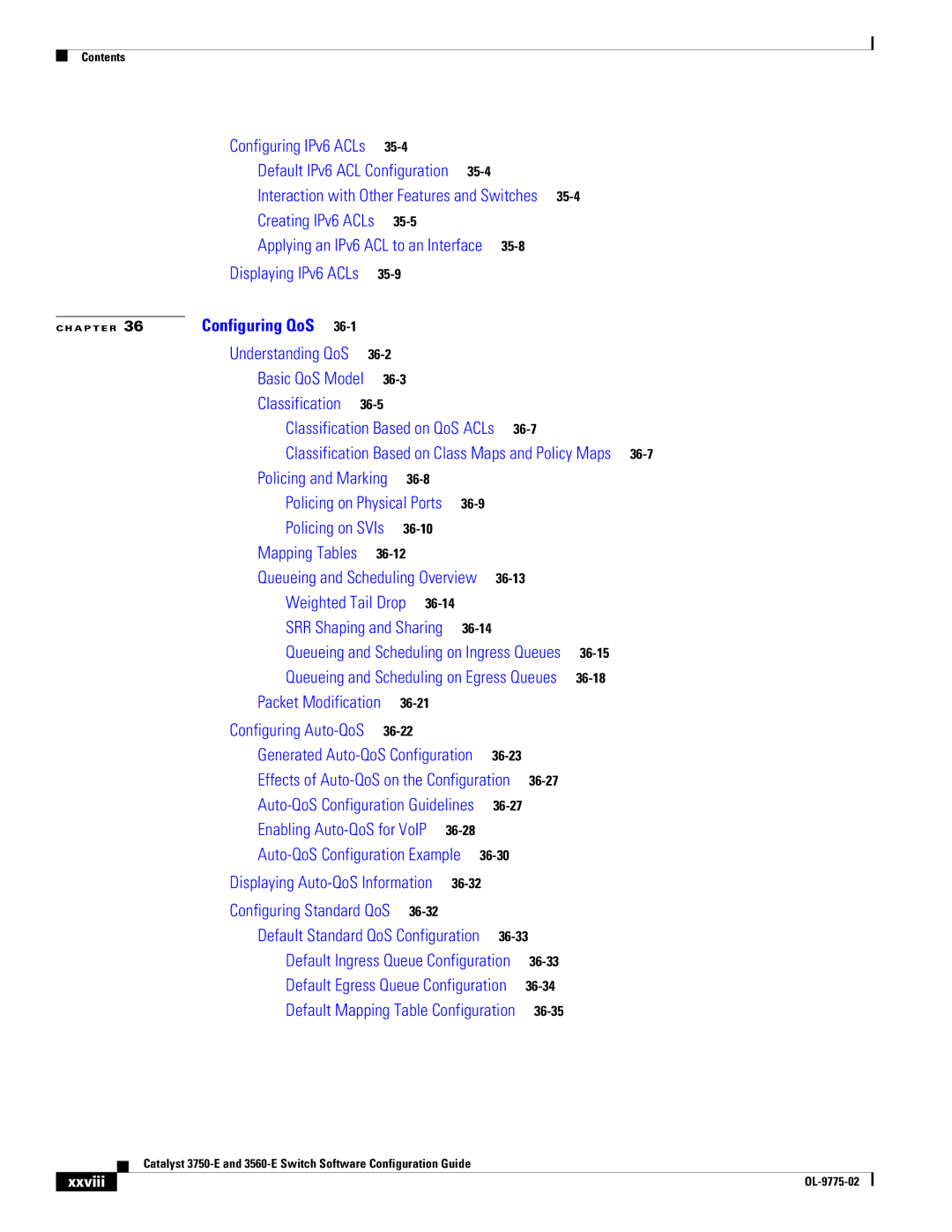 Cisco Systems 3750E manual Interaction with Other Features and Switches, Xxviii 