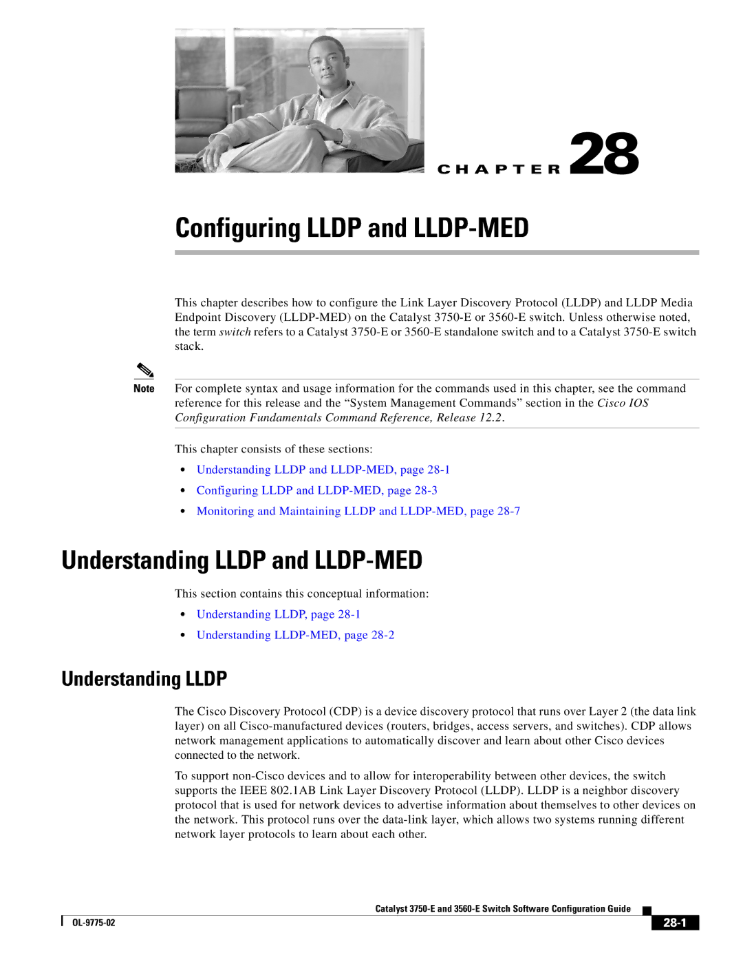 Cisco Systems 3750E manual Configuring Lldp and LLDP-MED, Understanding Lldp and LLDP-MED, 28-1 