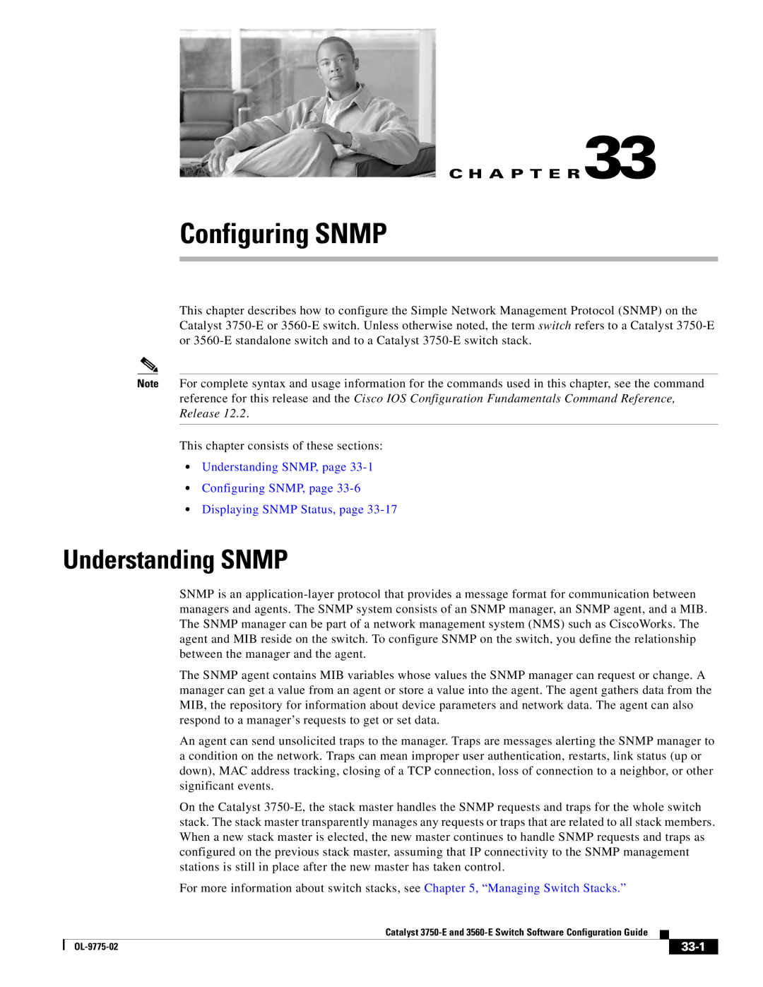 Cisco Systems 3750E manual Configuring Snmp, Understanding Snmp, 33-1 