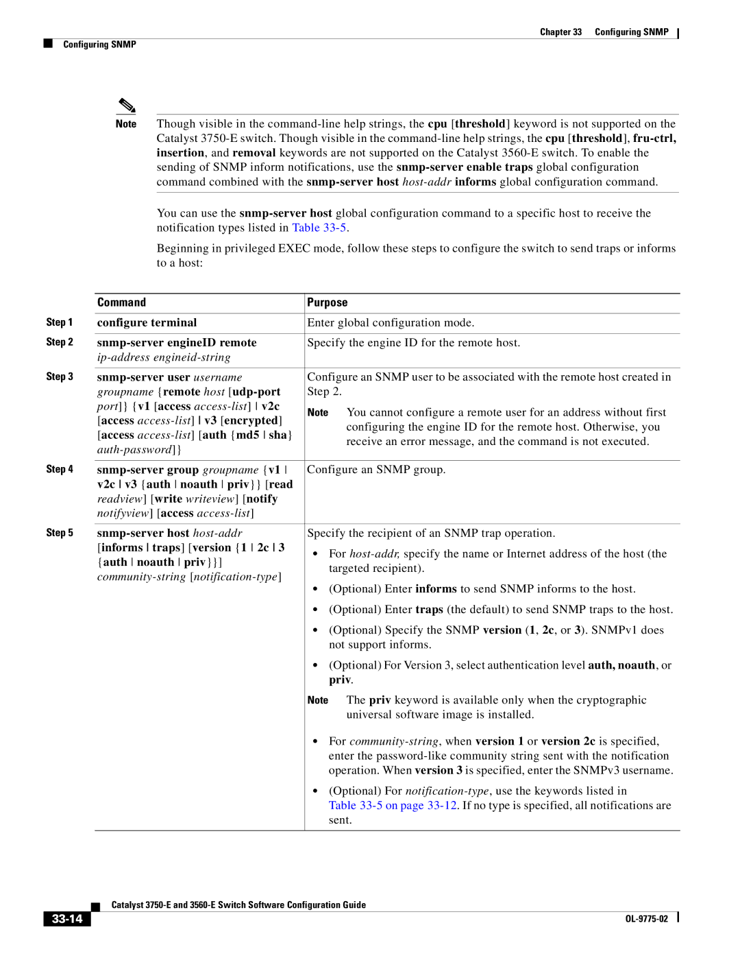 Cisco Systems 3750E manual 33-14 