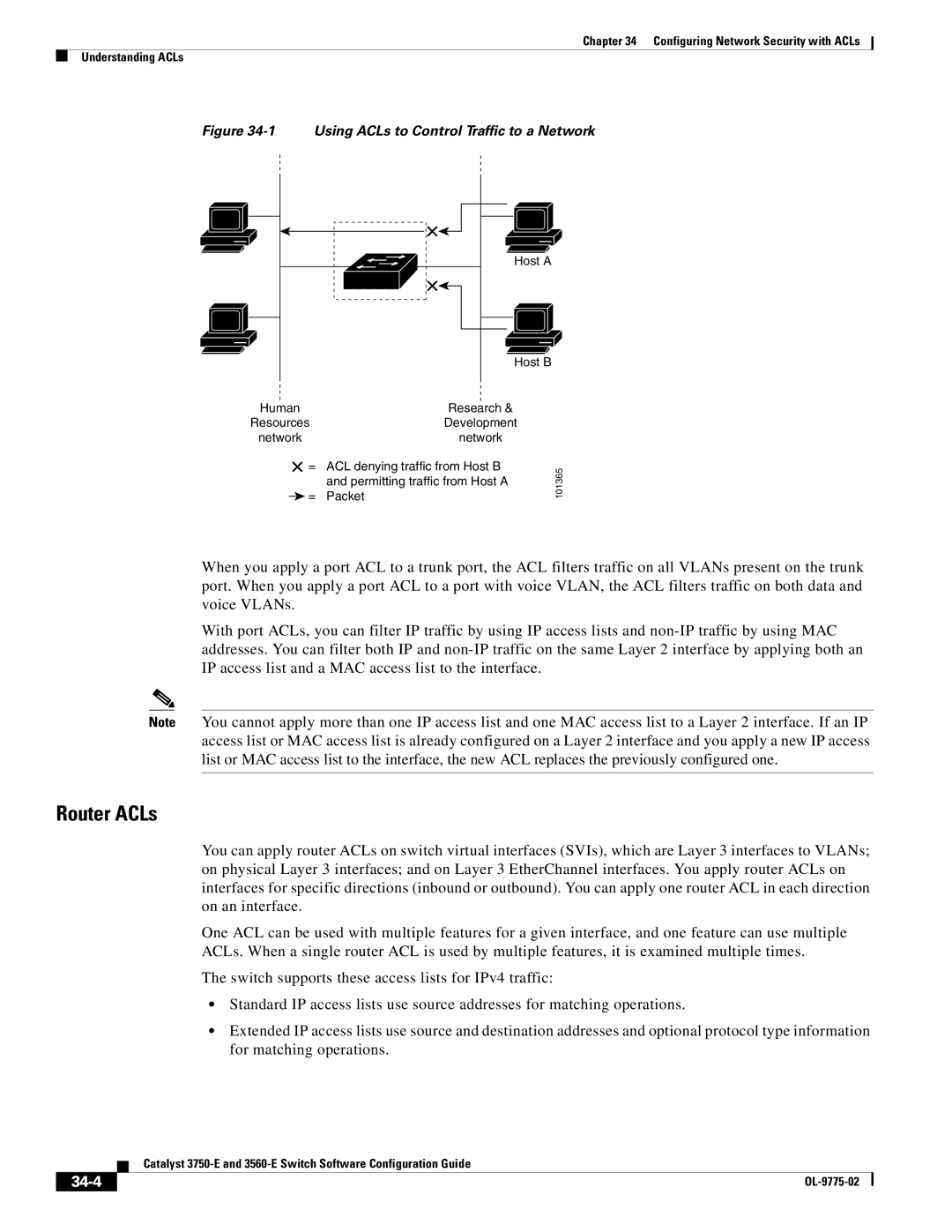 Cisco Systems 3750E manual Router ACLs, 34-4 