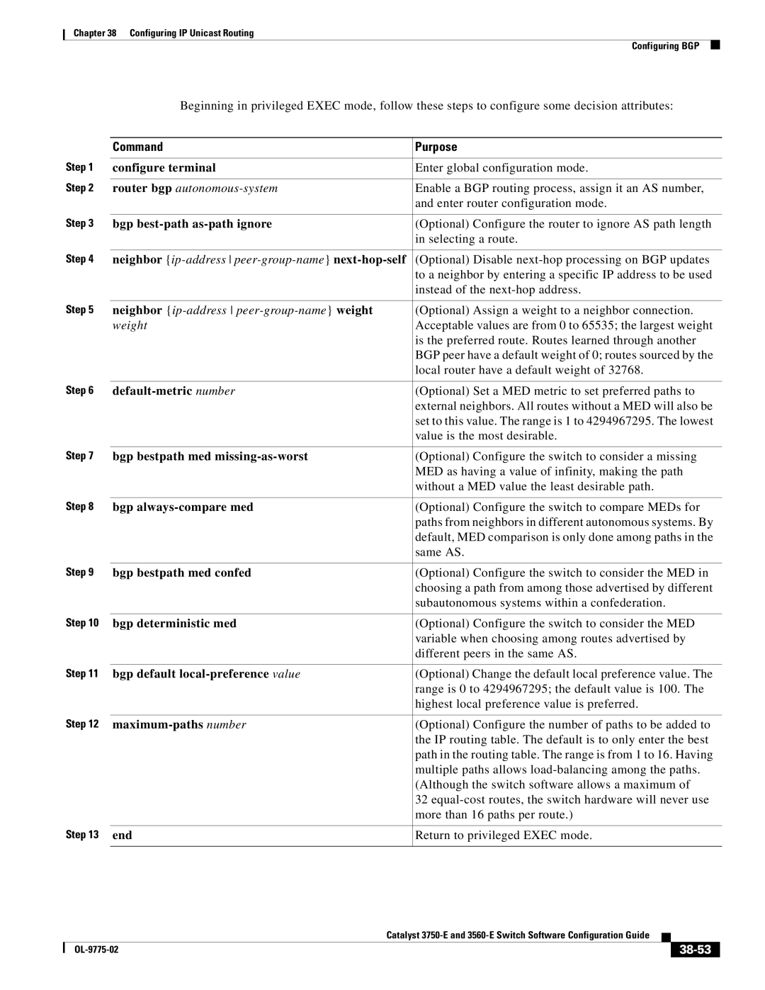 Cisco Systems 3750E manual 38-53 