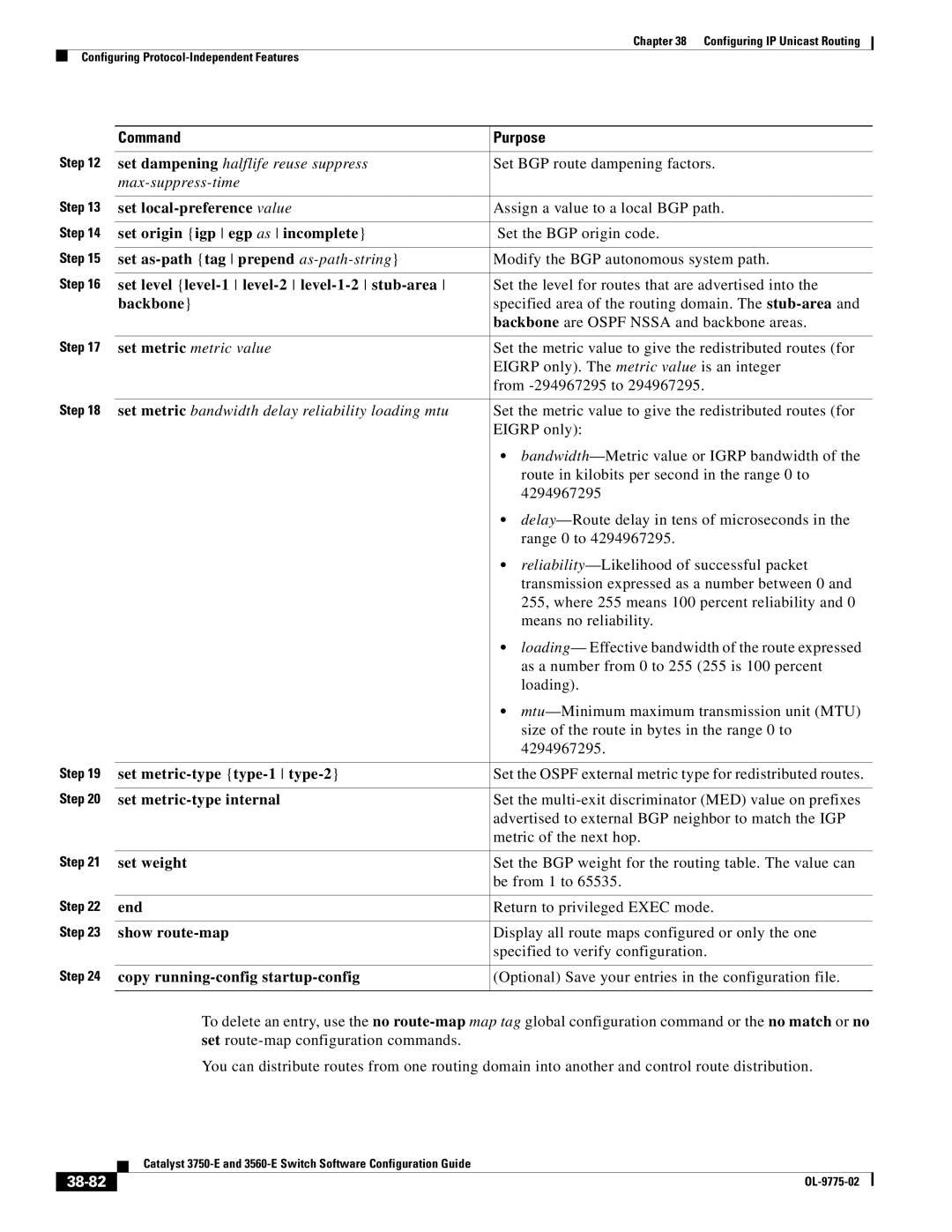 Cisco Systems 3750E manual 38-82 