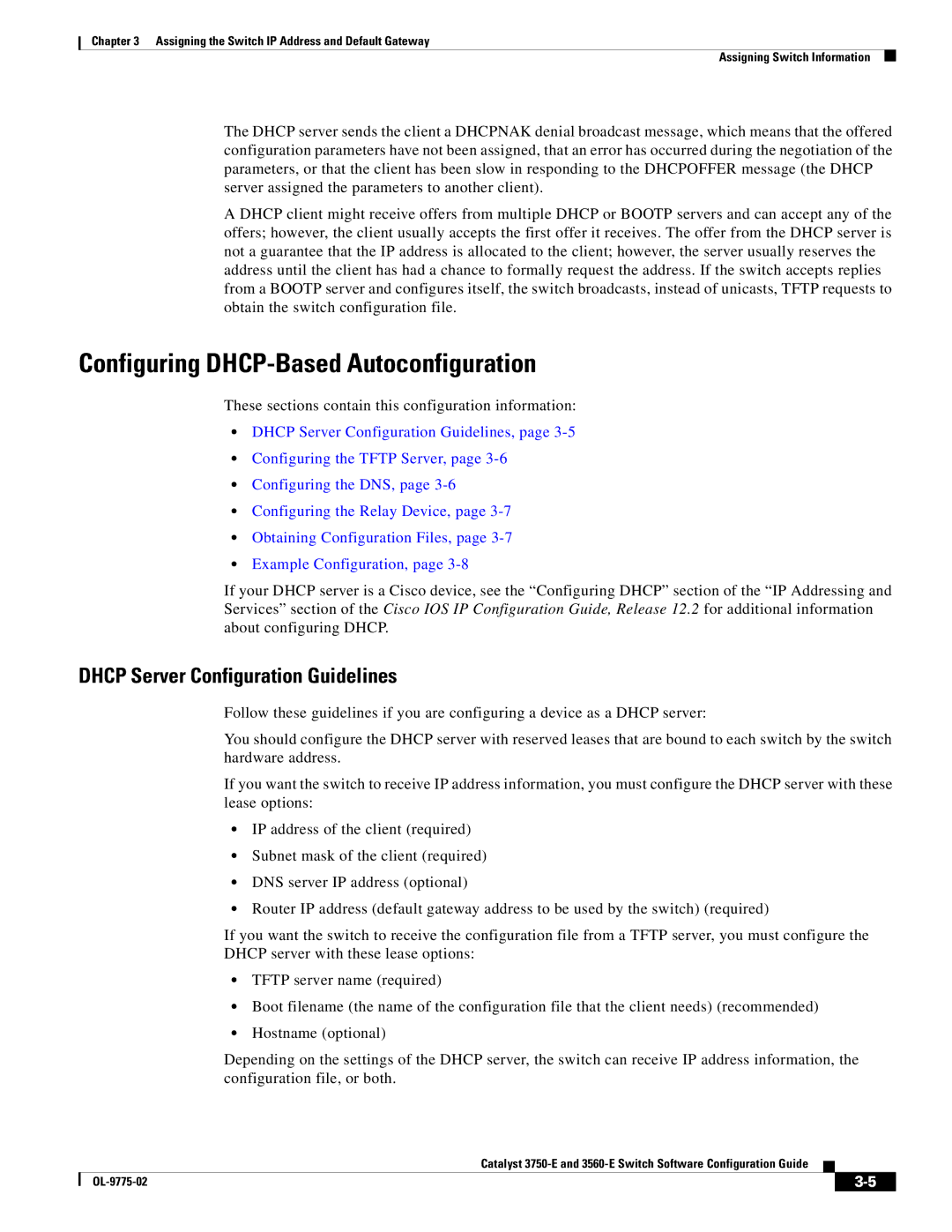 Cisco Systems 3750E manual Configuring DHCP-Based Autoconfiguration, Dhcp Server Configuration Guidelines 