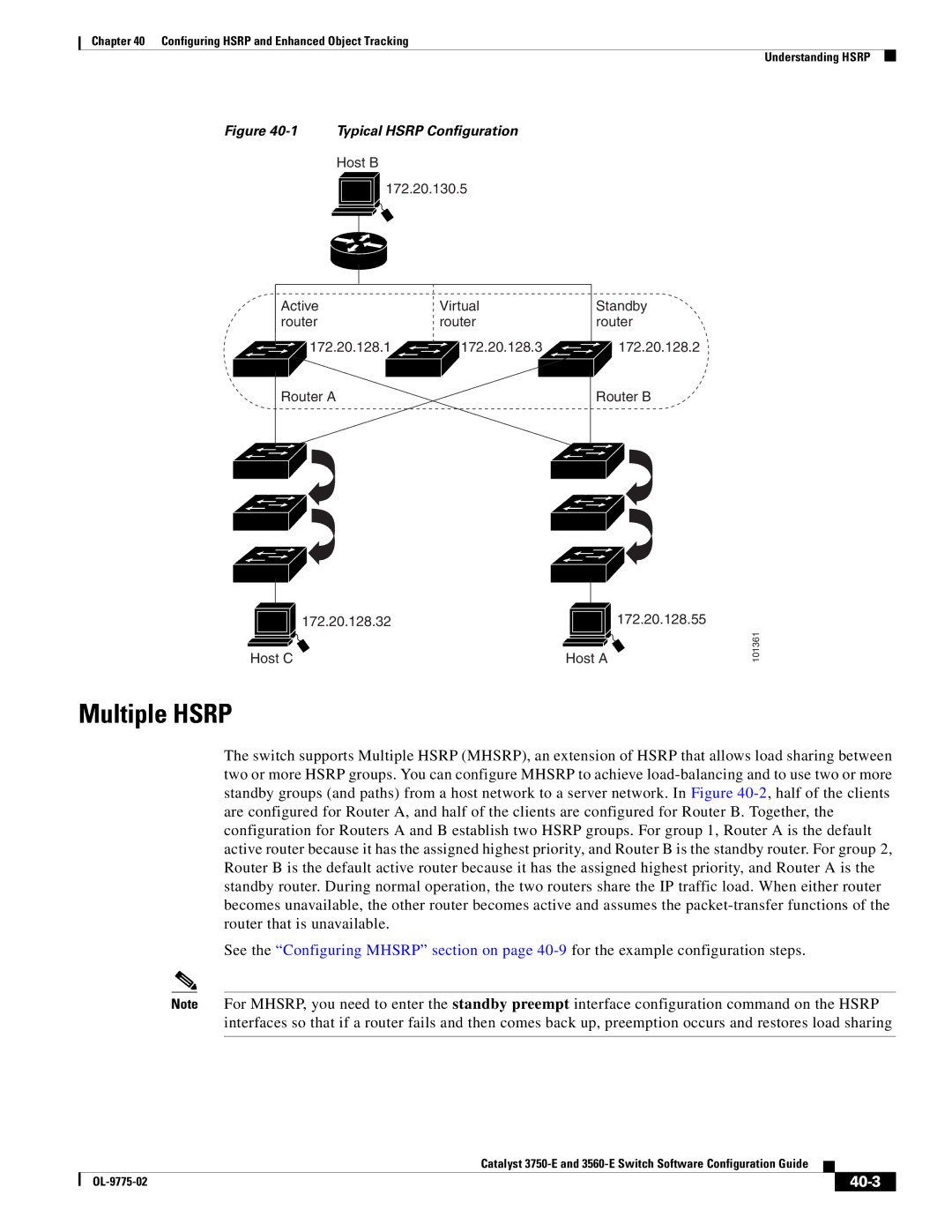 Cisco Systems 3750E manual Multiple Hsrp, 40-3 