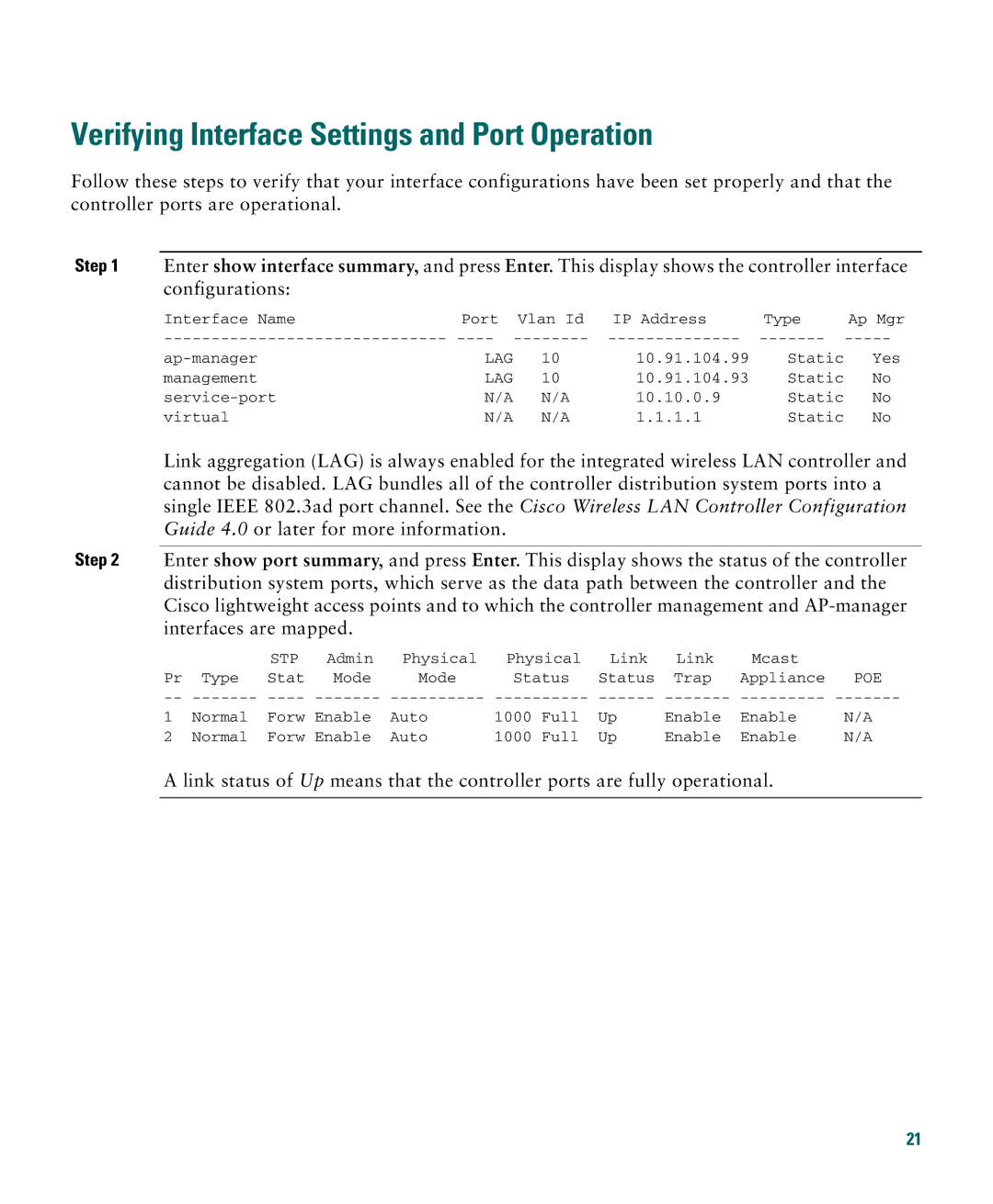 Cisco Systems 3750G manual Verifying Interface Settings and Port Operation 