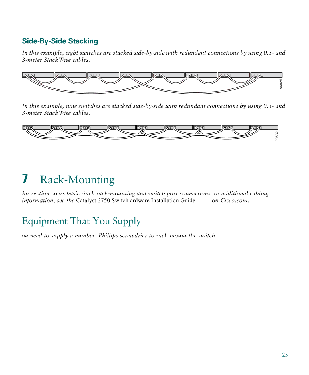 Cisco Systems 3750G manual Rack-Mounting, Equipment That You Supply 