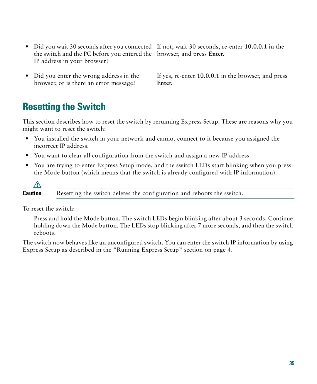 Cisco Systems 3750G manual Resetting the Switch 