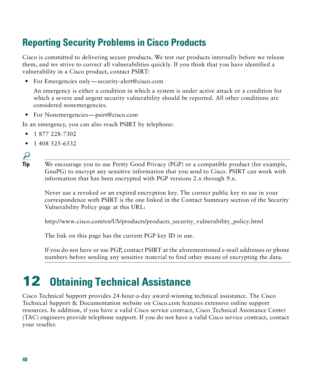 Cisco Systems 3750G manual Obtaining Technical Assistance, Reporting Security Problems in Cisco Products 