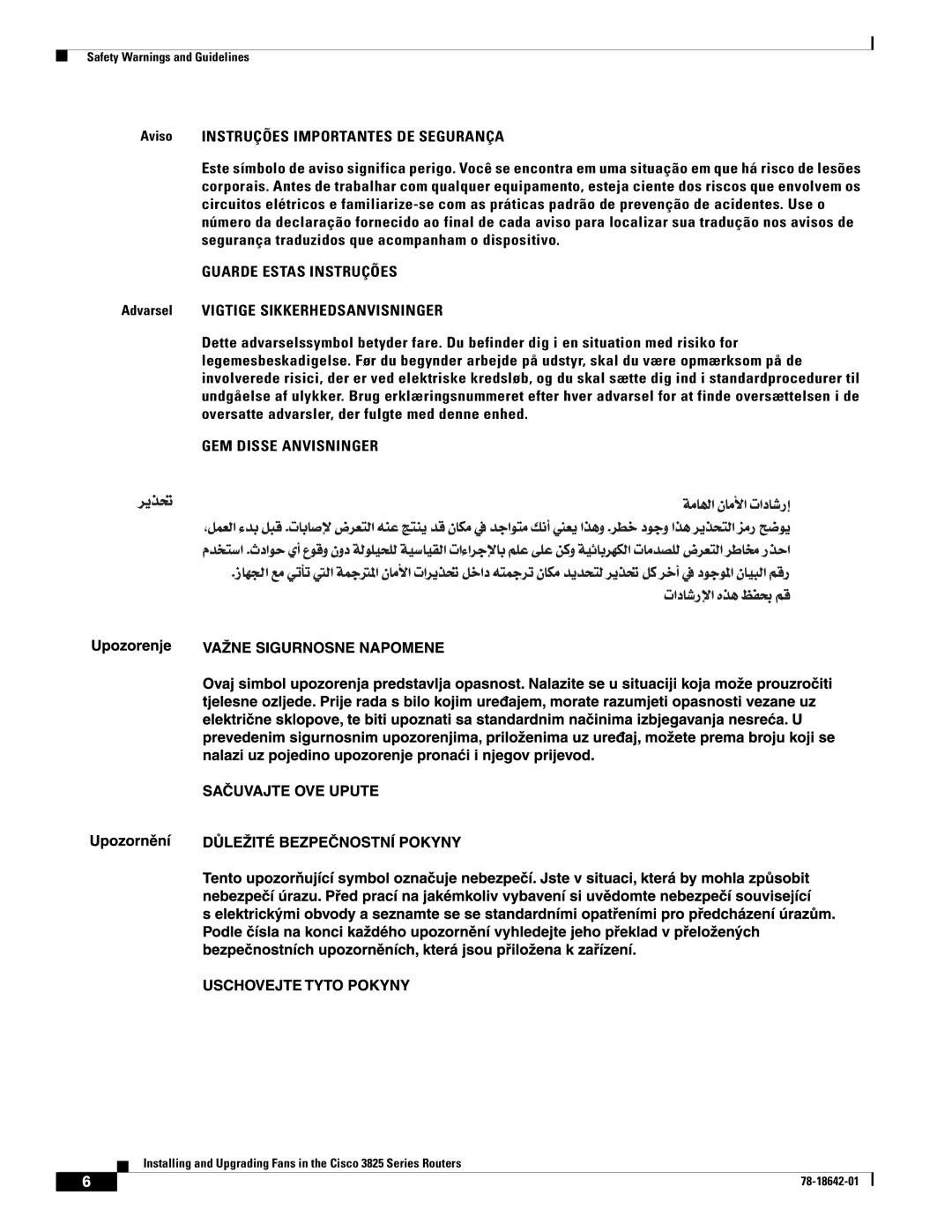 Cisco Systems 3825 Series manual GEM Disse Anvisninger 