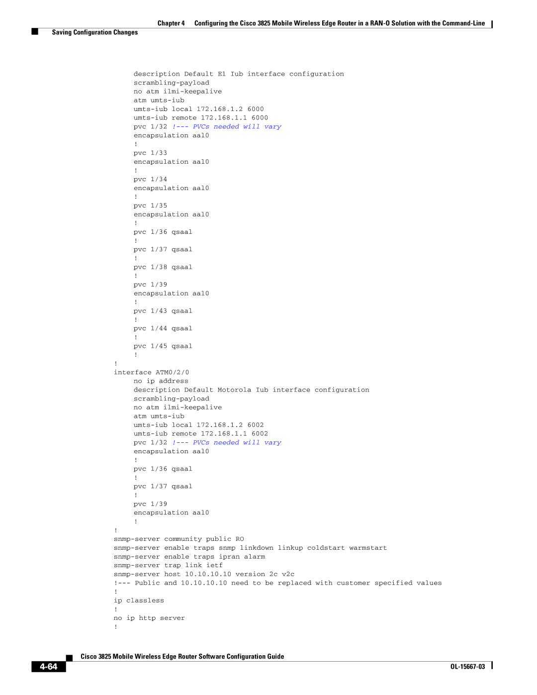 Cisco Systems 3825 manual Pvc 1/36 qsaal Pvc 1/37 qsaal Pvc 1/38 qsaal, Pvc 1/43 qsaal Pvc 1/44 qsaal Pvc 1/45 qsaal 