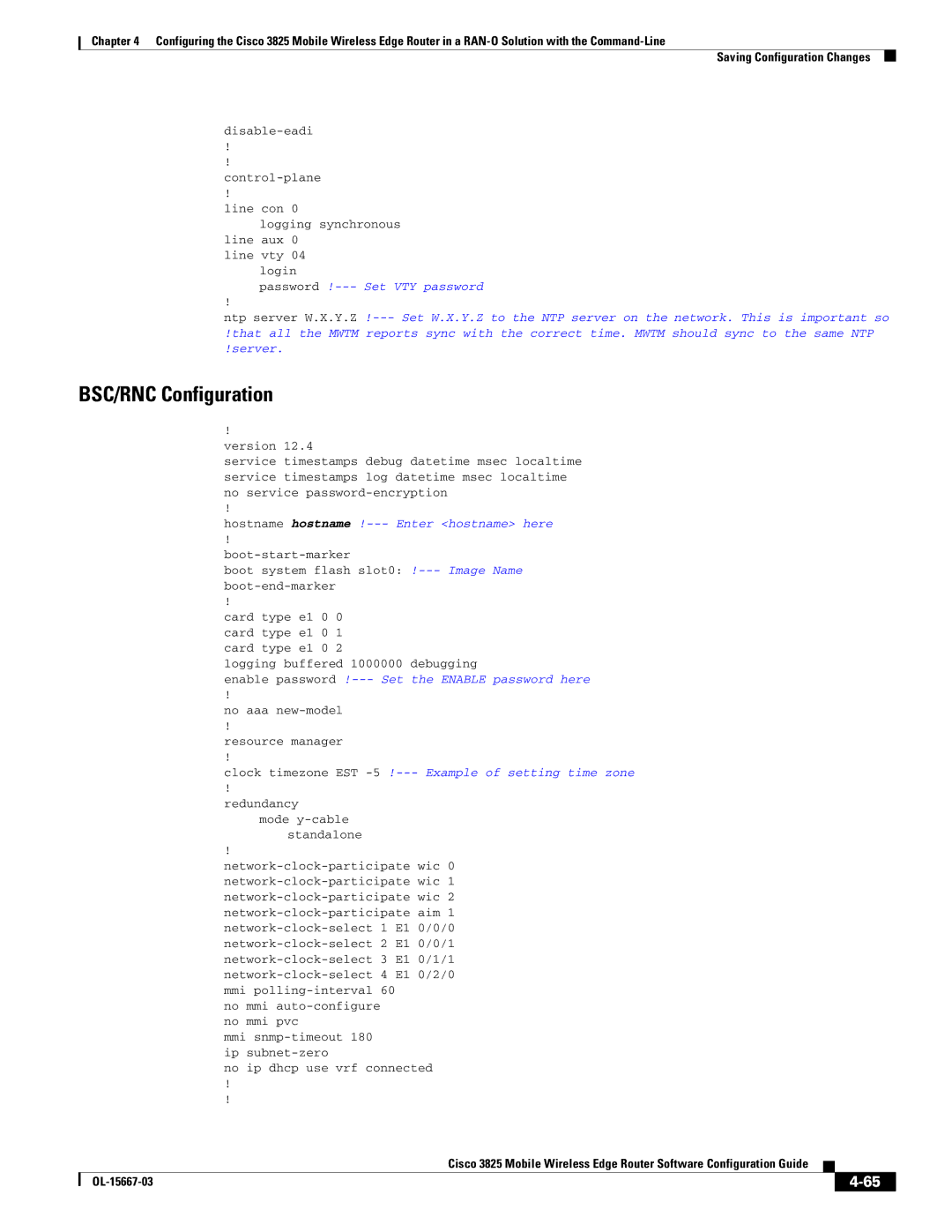 Cisco Systems 3825 manual BSC/RNC Configuration 