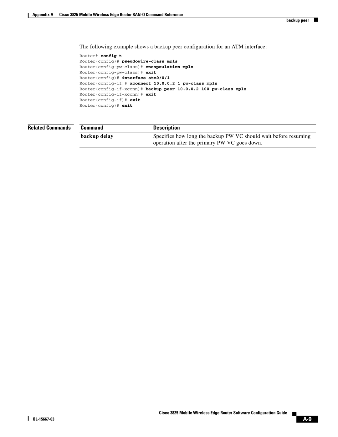 Cisco Systems 3825 manual Related Commands Description 