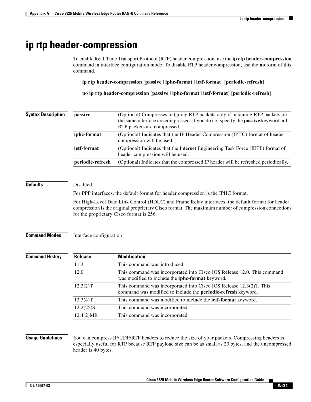 Cisco Systems 3825 manual Ip rtp header-compression, Iphc-format, Ietf-format, Periodic-refresh 