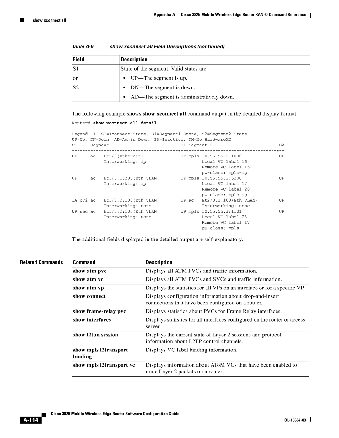 Cisco Systems 3825 manual 114 