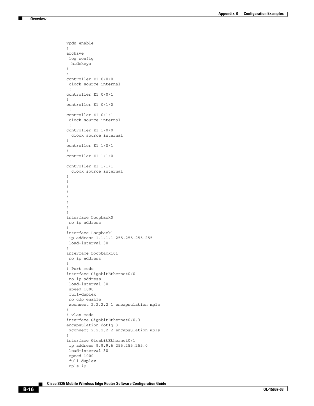 Cisco Systems 3825 Vpdn enable, Hidekeys, Controller E1 0/0/1 Controller E1 0/1/0, Controller E1 1/0/1 Controller E1 1/1/0 