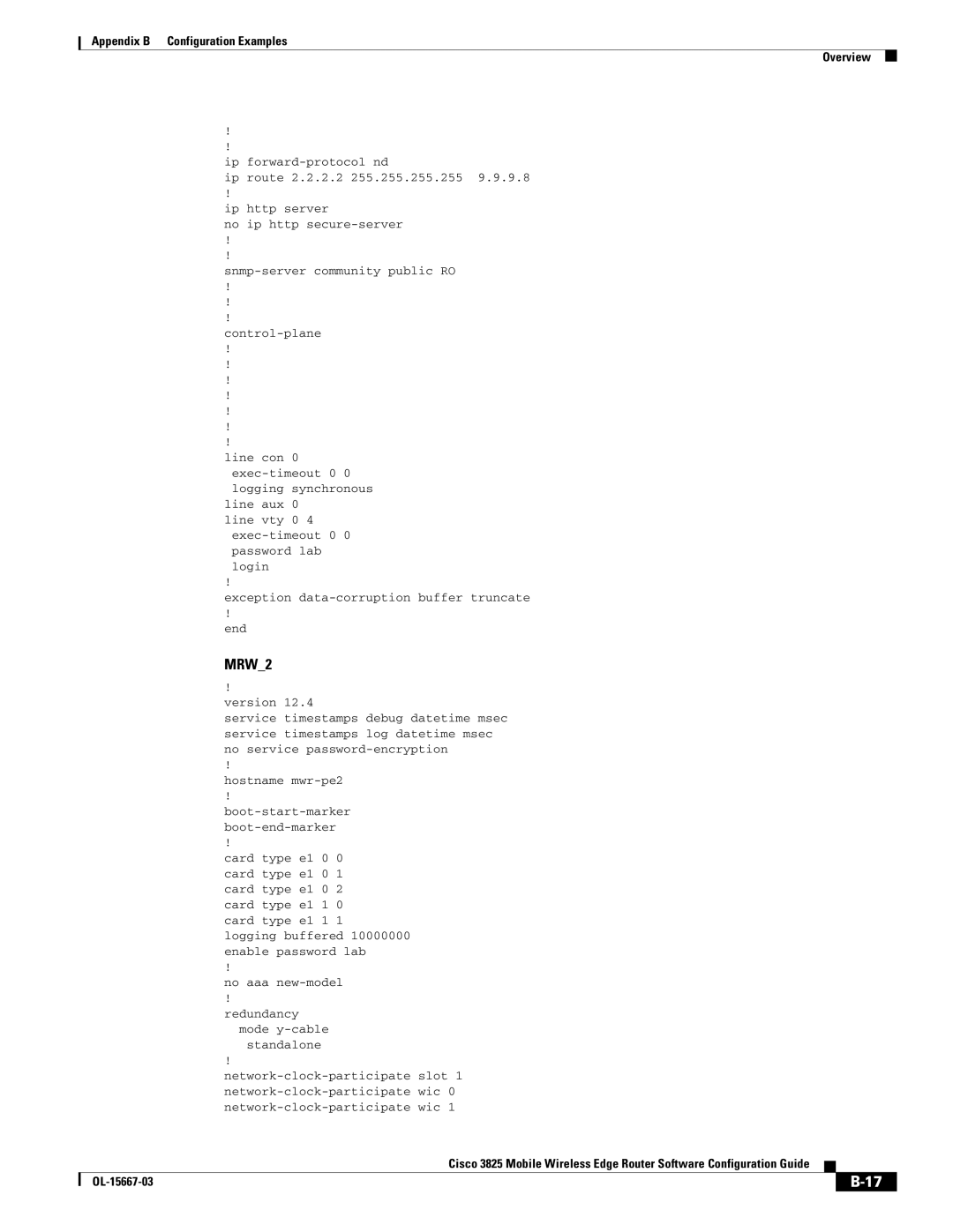 Cisco Systems 3825 manual MRW2, Hostname mwr-pe2 