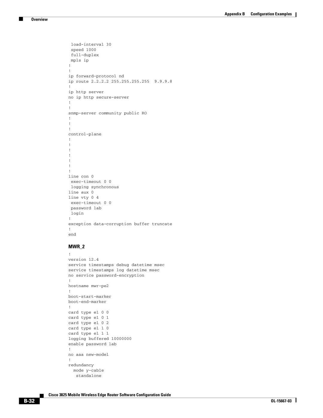 Cisco Systems 3825 manual Appendix B 