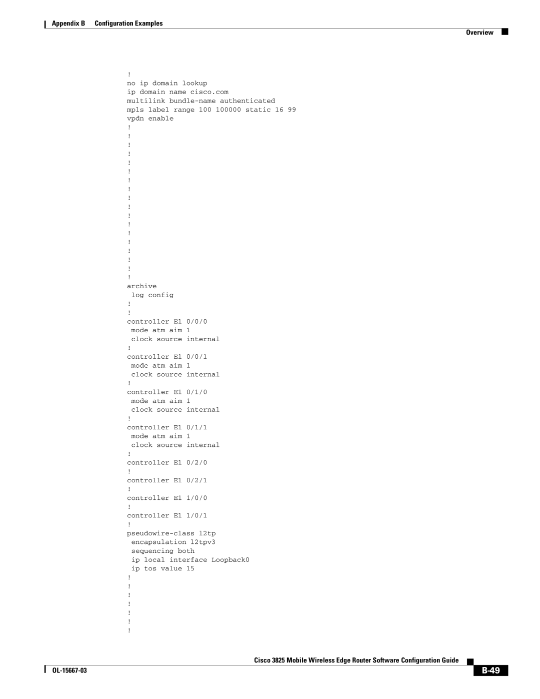 Cisco Systems 3825 manual Ip local interface Loopback0 ip tos value 