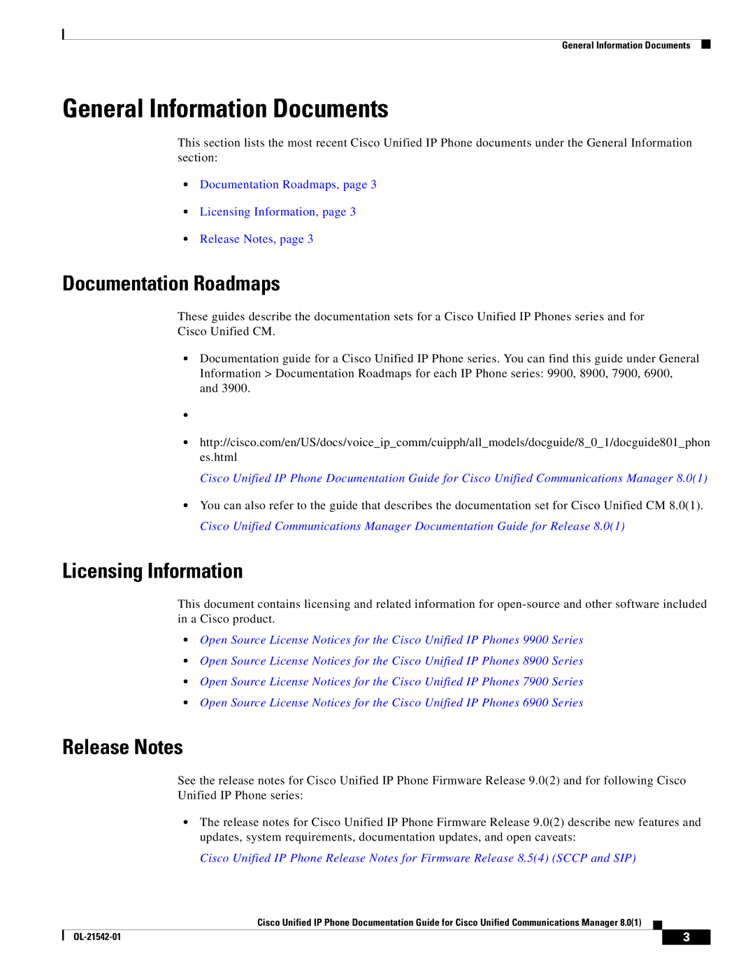 Cisco Systems 3900, 6900, 9900 manual General Information Documents, Documentation Roadmaps 