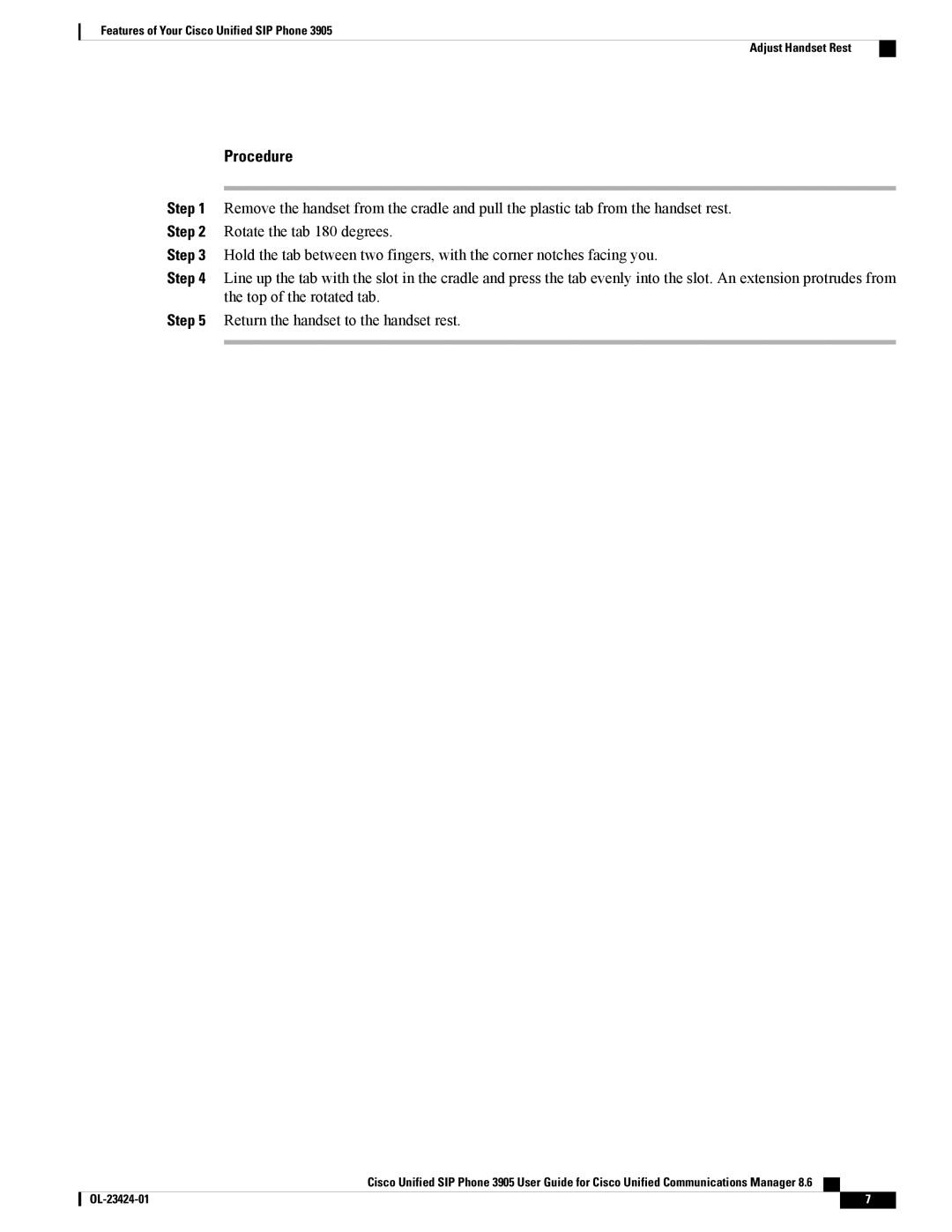 Cisco Systems 3905 manual Procedure 