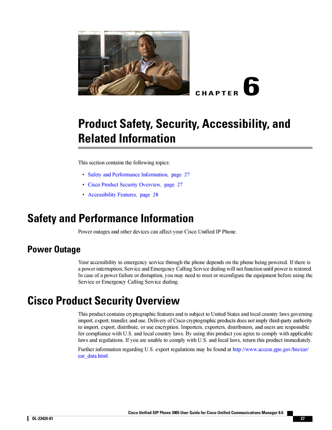 Cisco Systems 3905 manual Safety and Performance Information, Cisco Product Security Overview, Power Outage 