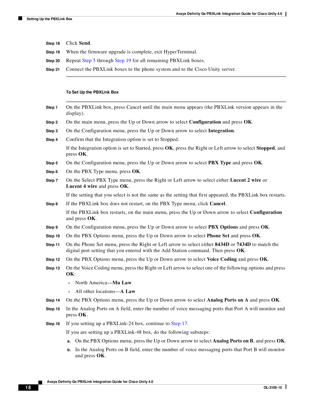 Cisco Systems 4 manual To Set Up the PBXLink Box 