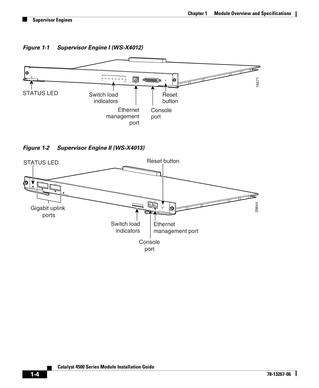 Cisco Systems 4000 specifications Supervisor Engine I WS-X4012 