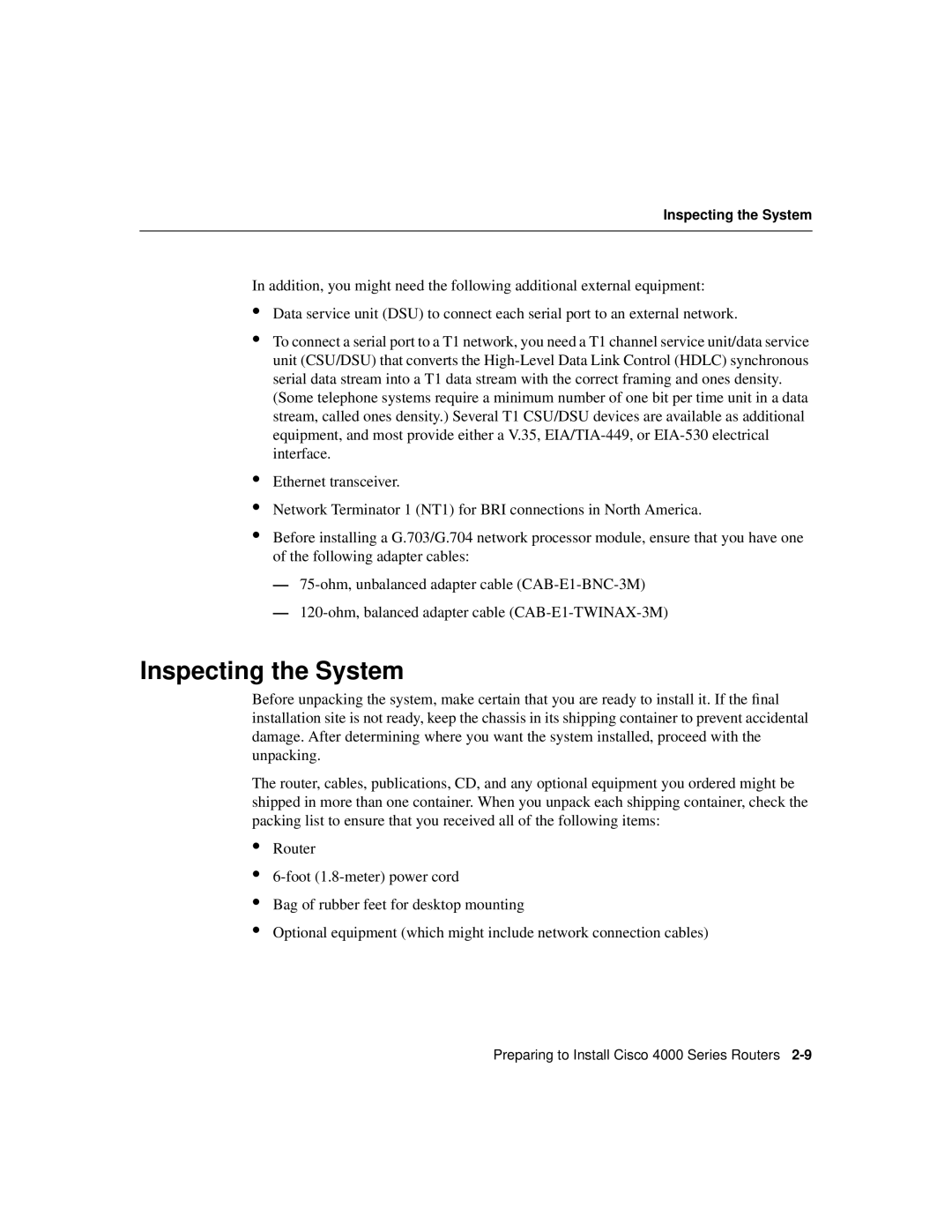 Cisco Systems 4000 appendix Inspecting the System 