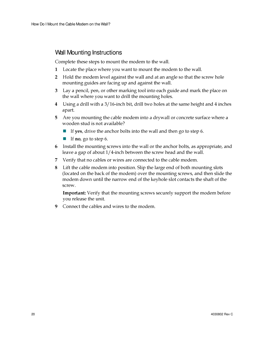 Cisco Systems 4027668, AAC400210112234 important safety instructions Wall Mounting Instructions 