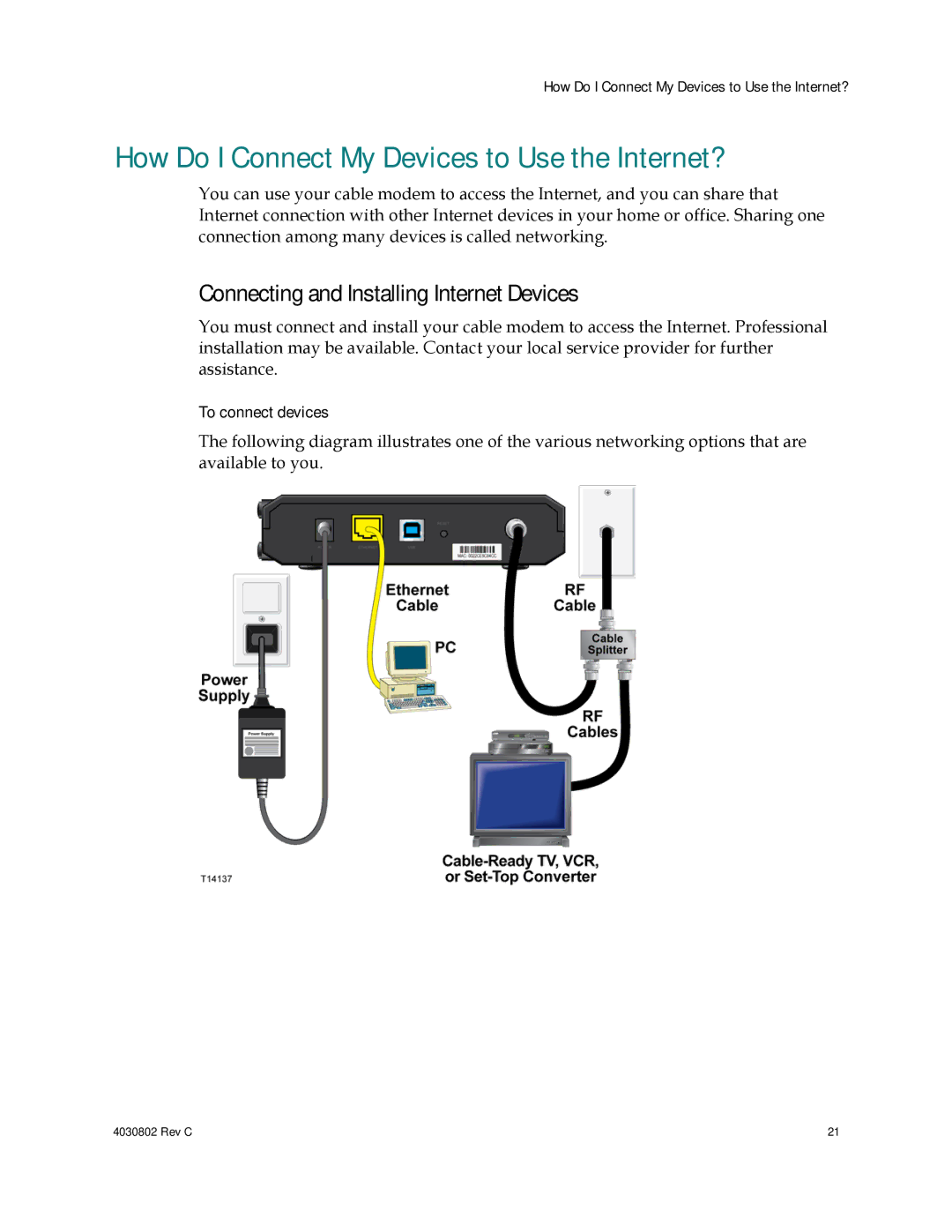 Cisco Systems AAC400210112234 How Do I Connect My Devices to Use the Internet?, Connecting and Installing Internet Devices 