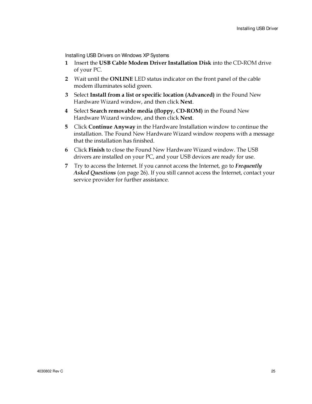 Cisco Systems AAC400210112234, 4027668 important safety instructions Installing USB Drivers on Windows XP Systems 