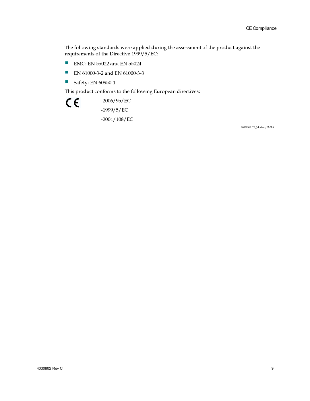 Cisco Systems AAC400210112234, 4027668 important safety instructions CEModem/EMTA 