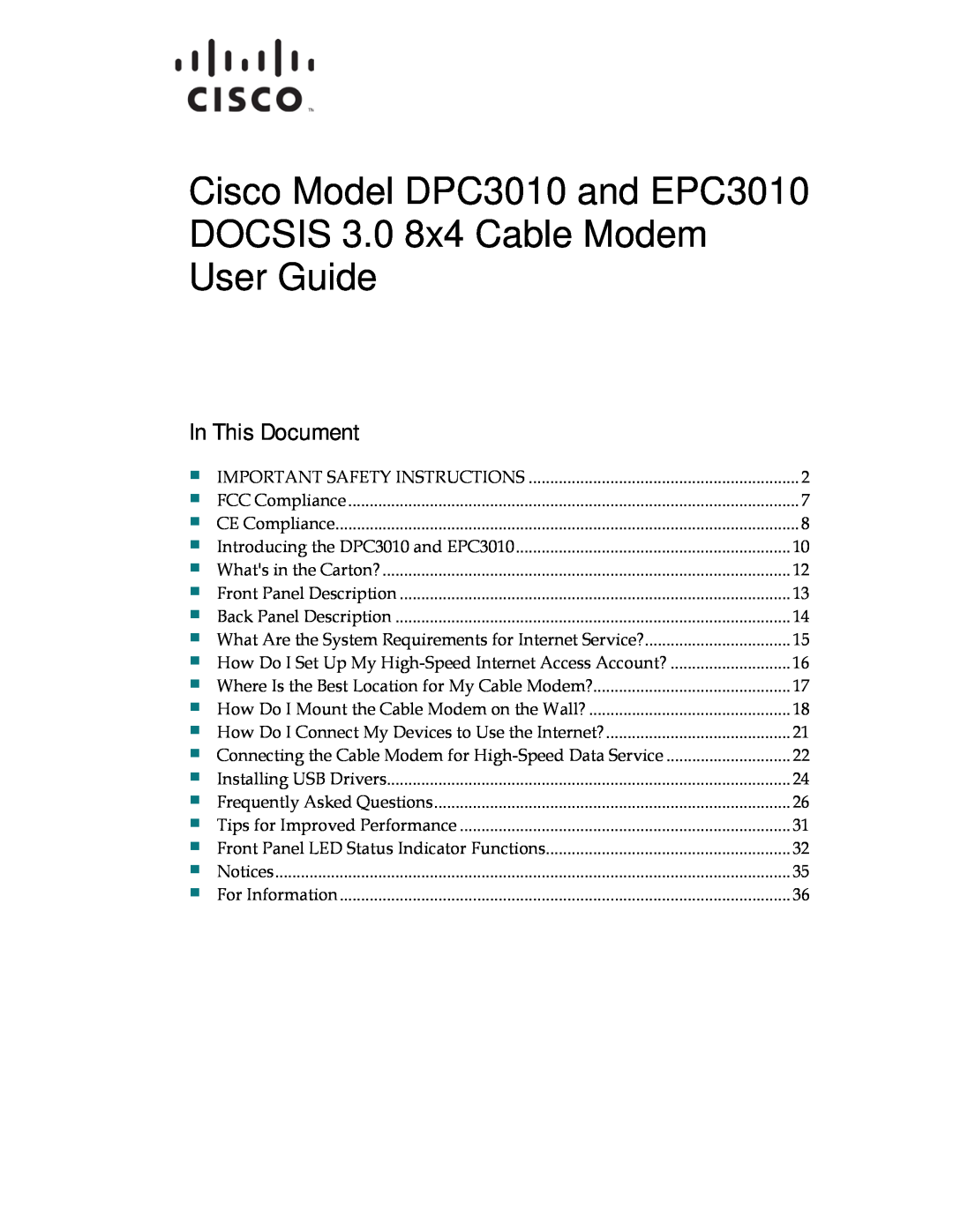 Cisco Systems AAC400210112234 important safety instructions In This Document,                    