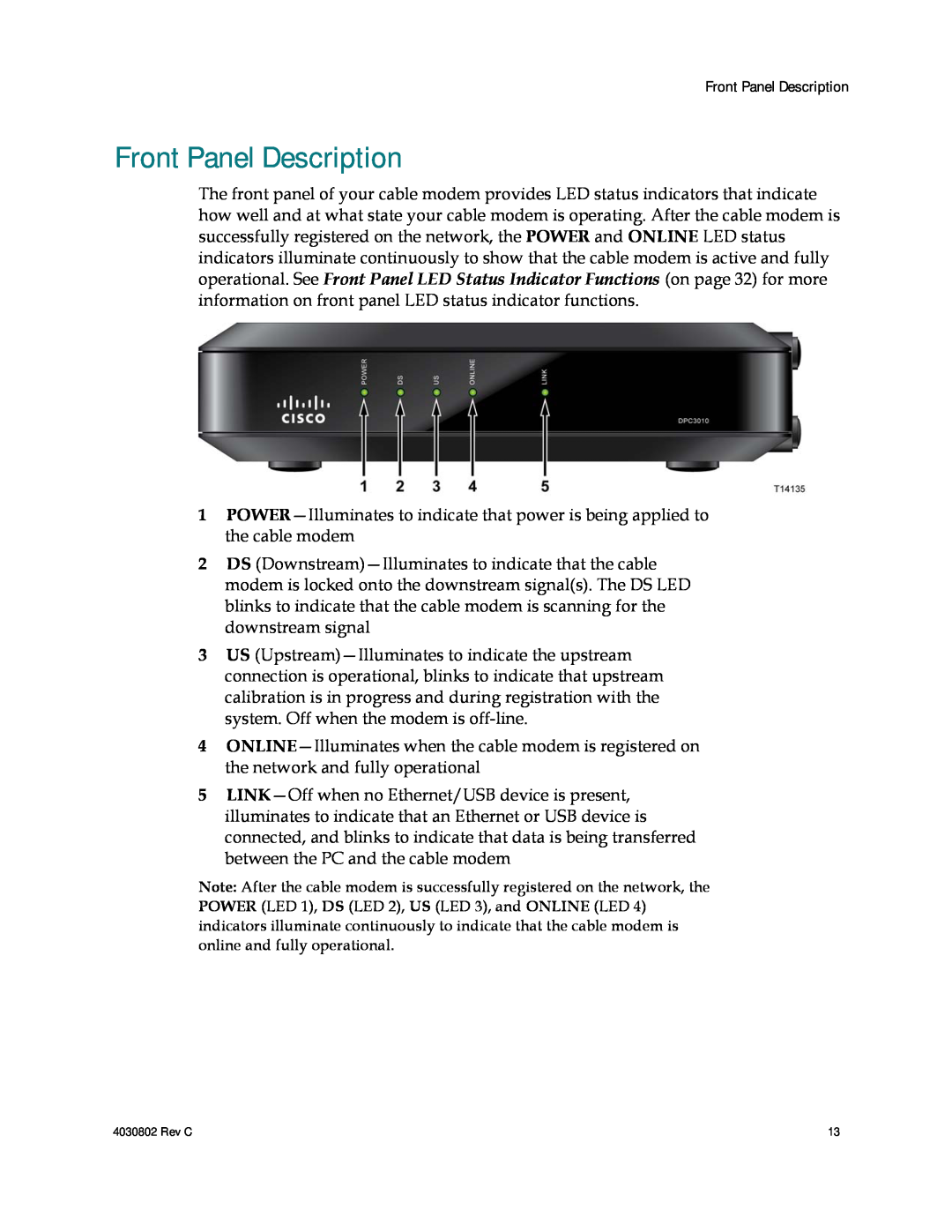 Cisco Systems AAC400210112234, 4027668 important safety instructions Front Panel Description 