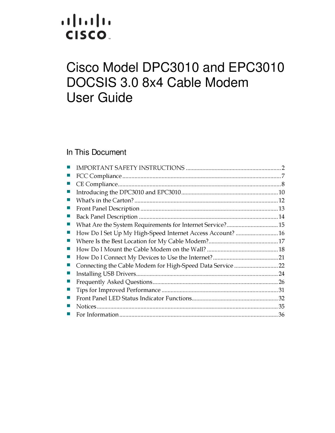 Cisco Systems 4027673 important safety instructions This Document, Important Safety Instructions 