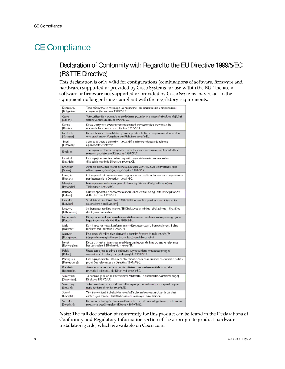 Cisco Systems 4027673 important safety instructions CE Compliance 